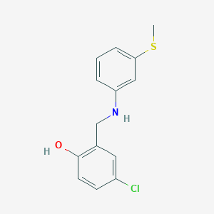 4-Chloro-2-({[3-(methylthio)phenyl]amino}methyl)phenol