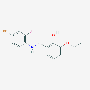 molecular formula C15H15BrFNO2 B3033404 2-{[(4-Bromo-2-fluorophenyl)amino]methyl}-6-ethoxyphenol CAS No. 1019541-17-3