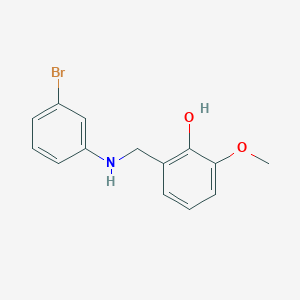 molecular formula C14H14BrNO2 B3033405 2-{[(3-Bromophenyl)amino]methyl}-6-methoxyphenol CAS No. 1019546-33-8