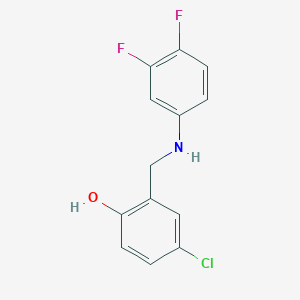 molecular formula C13H10ClF2NO B3033406 4-Chloro-2-{[(3,4-difluorophenyl)amino]methyl}phenol CAS No. 1019547-21-7