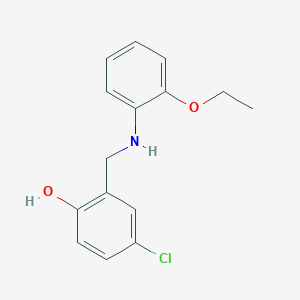 molecular formula C15H16ClNO2 B3033410 4-Chloro-2-{[(2-ethoxyphenyl)amino]methyl}phenol CAS No. 1019574-00-5