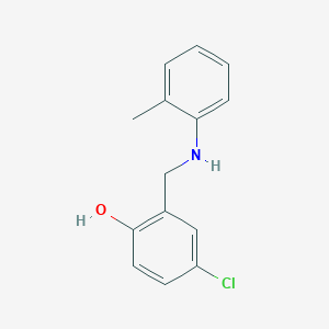 molecular formula C14H14ClNO B3033435 4-Chloro-2-{[(2-methylphenyl)amino]methyl}phenol CAS No. 1021059-42-6