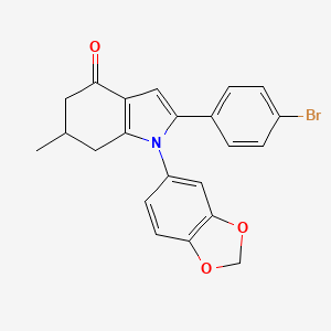 molecular formula C22H18BrNO3 B3033444 1-(1,3-benzodioxol-5-yl)-2-(4-bromophenyl)-6-methyl-6,7-dihydro-5H-indol-4-one CAS No. 1022236-07-2