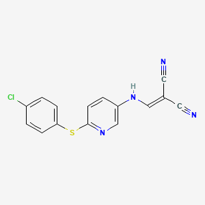 (((6-(4-Chlorophenylthio)-3-pyridyl)amino)methylene)methane-1,1-dicarbonitrile