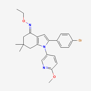 (E)-2-(4-Bromophenyl)-N-ethoxy-1-(6-methoxypyridin-3-yl)-6,6-dimethyl-5,7-dihydroindol-4-imine