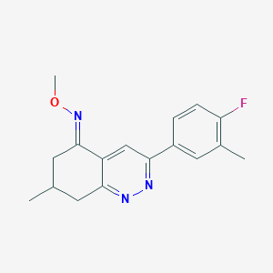 molecular formula C17H18FN3O B3033465 Aza(3-(4-fluoro-3-methylphenyl)-7-methyl(6,7,8-trihydrocinnolin-5-ylidene))methoxymethane CAS No. 1024811-13-9