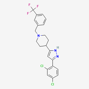 4-[3-(2,4-dichlorophenyl)-1H-pyrazol-5-yl]-1-[[3-(trifluoromethyl)phenyl]methyl]piperidine