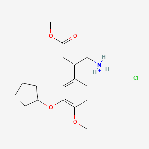 molecular formula C17H26ClNO4 B3033477 2-[3-(Cyclopentyloxy)-4-methoxyphenyl]-4-methoxy-4-oxo-1-butanaminium chloride CAS No. 1029984-17-5