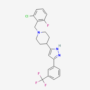 1-[(2-chloro-6-fluorophenyl)methyl]-4-[3-[3-(trifluoromethyl)phenyl]-1H-pyrazol-5-yl]piperidine