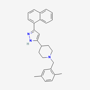 1-[(2,5-dimethylphenyl)methyl]-4-(3-naphthalen-1-yl-1H-pyrazol-5-yl)piperidine