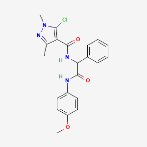 molecular formula C21H21ClN4O3 B3033495 5-chloro-N-[2-(4-methoxyanilino)-2-oxo-1-phenylethyl]-1,3-dimethyl-1H-pyrazole-4-carboxamide CAS No. 1031210-14-6