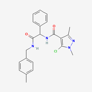 molecular formula C22H23ClN4O2 B3033497 5-chloro-1,3-dimethyl-N-{2-[(4-methylbenzyl)amino]-2-oxo-1-phenylethyl}-1H-pyrazole-4-carboxamide CAS No. 1031434-03-3