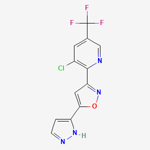 molecular formula C12H6ClF3N4O B3033498 3-chloro-2-[5-(1H-pyrazol-5-yl)-3-isoxazolyl]-5-(trifluoromethyl)pyridine CAS No. 1031703-74-8