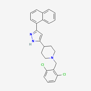 molecular formula C25H23Cl2N3 B3033499 1-[(2,6-dichlorophenyl)methyl]-4-(3-naphthalen-1-yl-1H-pyrazol-5-yl)piperidine CAS No. 1031703-75-9