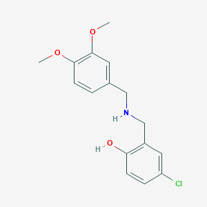 molecular formula C16H18ClNO3 B3033505 4-Chloro-2-{[(3,4-dimethoxybenzyl)amino]methyl}phenol CAS No. 1036577-24-8