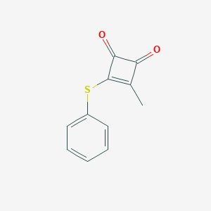 molecular formula C11H8O2S B303351 3-Methyl-4-(phenylsulfanyl)-3-cyclobutene-1,2-dione 