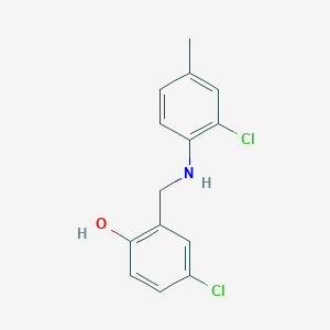 molecular formula C14H13Cl2NO B3033513 4-Chloro-2-{[(2-chloro-4-methylphenyl)amino]methyl}phenol CAS No. 1038966-68-5