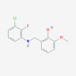 molecular formula C14H13ClFNO2 B3033517 2-{[(3-Chloro-2-fluorophenyl)amino]methyl}-6-methoxyphenol CAS No. 1039879-98-5