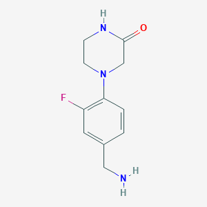 molecular formula C11H14FN3O B3033518 4-[4-(Aminomethyl)-2-fluorophenyl]piperazin-2-one CAS No. 1039892-68-6