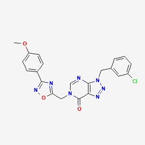molecular formula C21H16ClN7O3 B3033521 3-(3-chlorobenzyl)-6-{[3-(4-methoxyphenyl)-1,2,4-oxadiazol-5-yl]methyl}-3,6-dihydro-7H-[1,2,3]triazolo[4,5-d]pyrimidin-7-one CAS No. 1040639-00-6