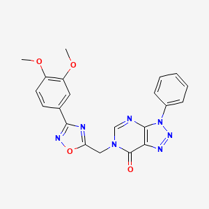 molecular formula C21H17N7O4 B3033525 6-{[3-(3,4-dimethoxyphenyl)-1,2,4-oxadiazol-5-yl]methyl}-3-phenyl-3,6-dihydro-7H-[1,2,3]triazolo[4,5-d]pyrimidin-7-one CAS No. 1040644-99-2