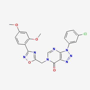 molecular formula C21H16ClN7O4 B3033526 3-(3-chlorophenyl)-6-{[3-(2,4-dimethoxyphenyl)-1,2,4-oxadiazol-5-yl]methyl}-3,6-dihydro-7H-[1,2,3]triazolo[4,5-d]pyrimidin-7-one CAS No. 1040645-62-2