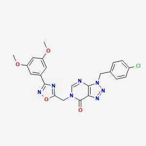 molecular formula C22H18ClN7O4 B3033528 3-(4-chlorobenzyl)-6-{[3-(3,5-dimethoxyphenyl)-1,2,4-oxadiazol-5-yl]methyl}-3,6-dihydro-7H-[1,2,3]triazolo[4,5-d]pyrimidin-7-one CAS No. 1040653-07-3