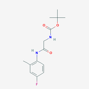 molecular formula C14H19FN2O3 B3033538 tert-butyl N-{[(4-fluoro-2-methylphenyl)carbamoyl]methyl}carbamate CAS No. 1043391-02-1