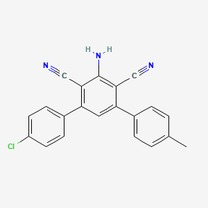 molecular formula C21H14ClN3 B3033541 2-Amino-4-(4-chlorophenyl)-6-(4-methylphenyl)benzene-1,3-dicarbonitrile CAS No. 104581-09-1