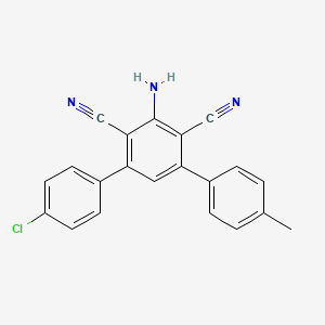 molecular formula C21H14ClN3 B3033541 5'-amino-4-chloro-4''-methyl-1,1':3',1''-terphenyl-4',6'-dicarbonitrile CAS No. 104581-09-1