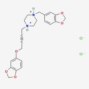 molecular formula C23H26Cl2N2O5 B3033543 1-(1,3-苯并二氧杂环-5-基甲基)-4-[4-(1,3-苯并二氧杂环-5-氧基)-2-丁炔基]哌嗪二盐酸盐 CAS No. 1046785-81-2