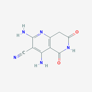 molecular formula C9H7N5O2 B3033544 2,4-diamino-5,7-dioxo-8H-1,6-naphthyridine-3-carbonitrile CAS No. 104720-49-2