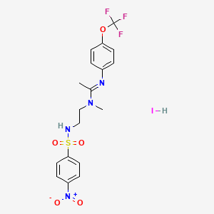N-methyl-N-[2-(4-nitrobenzenesulfonamido)ethyl]-N'-[4-(trifluoromethoxy)phenyl]ethenimidamide hydroiodide