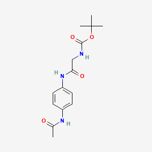 molecular formula C15H21N3O4 B3033559 tert-butyl N-{[(4-acetamidophenyl)carbamoyl]methyl}carbamate CAS No. 105396-72-3