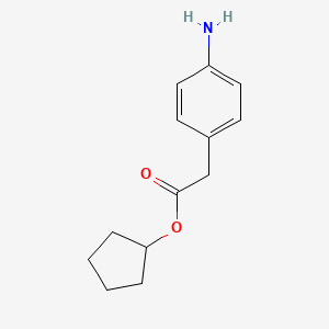 molecular formula C13H17NO2 B3033571 Cyclopentyl (4-aminophenyl)acetate CAS No. 1071289-07-0