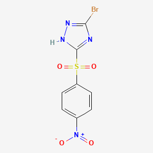 molecular formula C8H5BrN4O4S B3033572 5-bromo-3-[(4-nitrophenyl)sulfonyl]-1H-1,2,4-triazole CAS No. 1071293-36-1