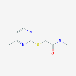 molecular formula C9H13N3OS B303358 2-(Dimethylcarbamoylmethylthio)-4-methylpyrimidine 
