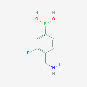 molecular formula C7H9BFNO2 B3033585 (4-(Aminomethyl)-3-fluorophenyl)boronic acid CAS No. 1073055-69-2