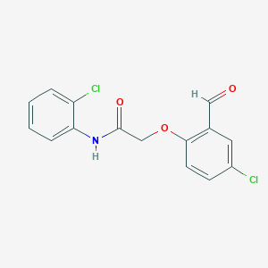 molecular formula C15H11Cl2NO3 B3033602 2-(4-chloro-2-formylphenoxy)-N-(2-chlorophenyl)acetamide CAS No. 1082303-54-5