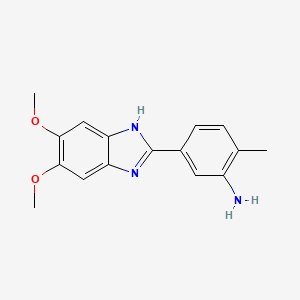 molecular formula C16H17N3O2 B3033603 5-(5,6-Dimethoxy-1H-benzo[d]imidazol-2-yl)-2-methylaniline CAS No. 1082307-02-5