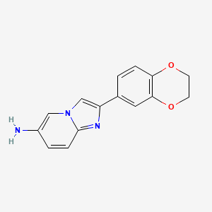 molecular formula C15H13N3O2 B3033605 2-(2,3-Dihydro-1,4-benzodioxin-6-yl)imidazo[1,2-a]pyridin-6-amine CAS No. 1082409-09-3