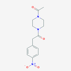 molecular formula C14H17N3O4 B3033612 Ethanone, 1-(4-acetyl-1-piperazinyl)-2-(4-nitrophenyl)- CAS No. 1090361-16-2