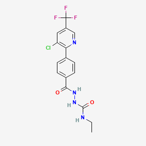molecular formula C16H14ClF3N4O2 B3033619 4-[3-氯-5-(三氟甲基)吡啶-2-基]-N-[(乙基氨基羰基)氨基]苯甲酰胺 CAS No. 1092343-40-2