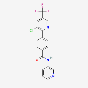 molecular formula C18H11ClF3N3O B3033620 4-[3-chloro-5-(trifluoromethyl)pyridin-2-yl]-N-(pyridin-3-yl)benzamide CAS No. 1092343-66-2