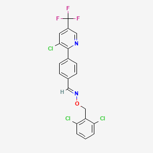 molecular formula C20H12Cl3F3N2O B3033625 (E)-({4-[3-chloro-5-(trifluoromethyl)pyridin-2-yl]phenyl}methylidene)[(2,6-dichlorophenyl)methoxy]amine CAS No. 1092346-36-5