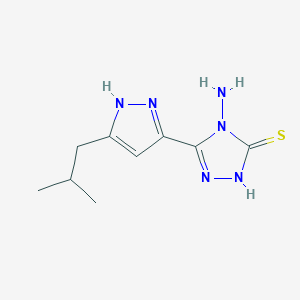 molecular formula C9H14N6S B3033630 4-Amino-5-(3-isobutyl-1H-pyrazol-5-yl)-4H-1,2,4-triazole-3-thiol CAS No. 1093613-18-3