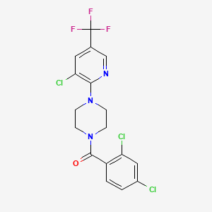 {4-[3-Chloro-5-(trifluoromethyl)pyridin-2-yl]piperazin-1-yl}(2,4-dichlorophenyl)methanone