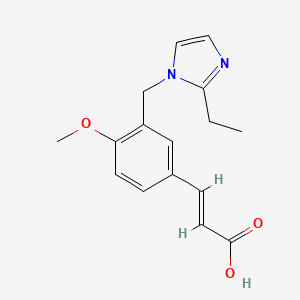 molecular formula C16H18N2O3 B3033664 (2E)-3-{3-[(2-ethyl-1H-imidazol-1-yl)methyl]-4-methoxyphenyl}acrylic acid CAS No. 1119449-78-3
