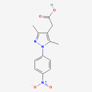 molecular formula C13H13N3O4 B3033697 [3,5-dimethyl-1-(4-nitrophenyl)-1H-pyrazol-4-yl]acetic acid CAS No. 1134773-03-7