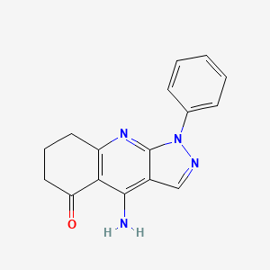 molecular formula C16H14N4O B3033699 4-氨基-1-苯基-1,6,7,8-四氢-5H-吡唑并[3,4-b]喹啉-5-酮 CAS No. 1135334-12-1